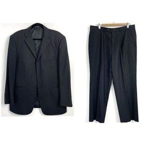 Vintage Giorgio Armani Black Pinstripe Suit